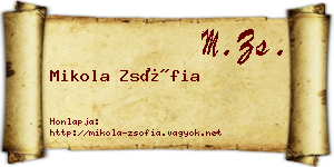 Mikola Zsófia névjegykártya