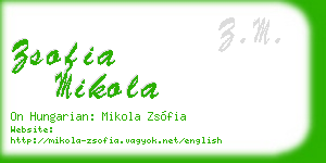 zsofia mikola business card